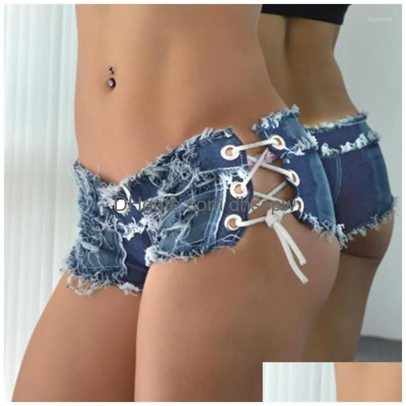 womens shorts summer beach for women  dancing fashion female sexy low waist nightclub super booty lace up pants