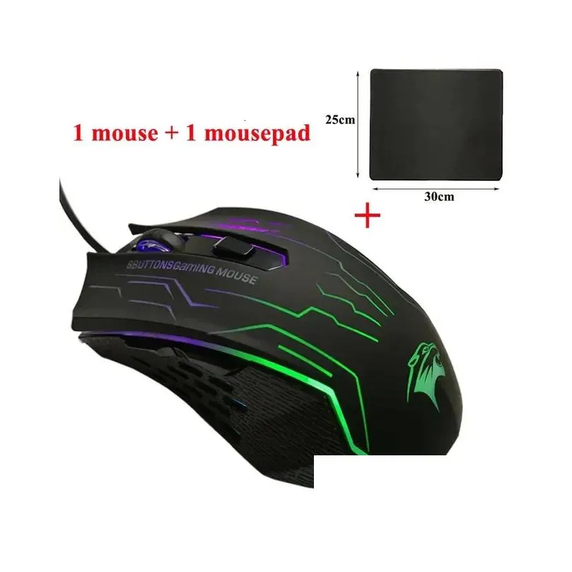 Mice FORKA Silent Click USB Wired Gaming Mouse 6 Buttons 3200DPI Mute Optical Computer Mouse Gamer Mice for PC Laptop Notebook Game