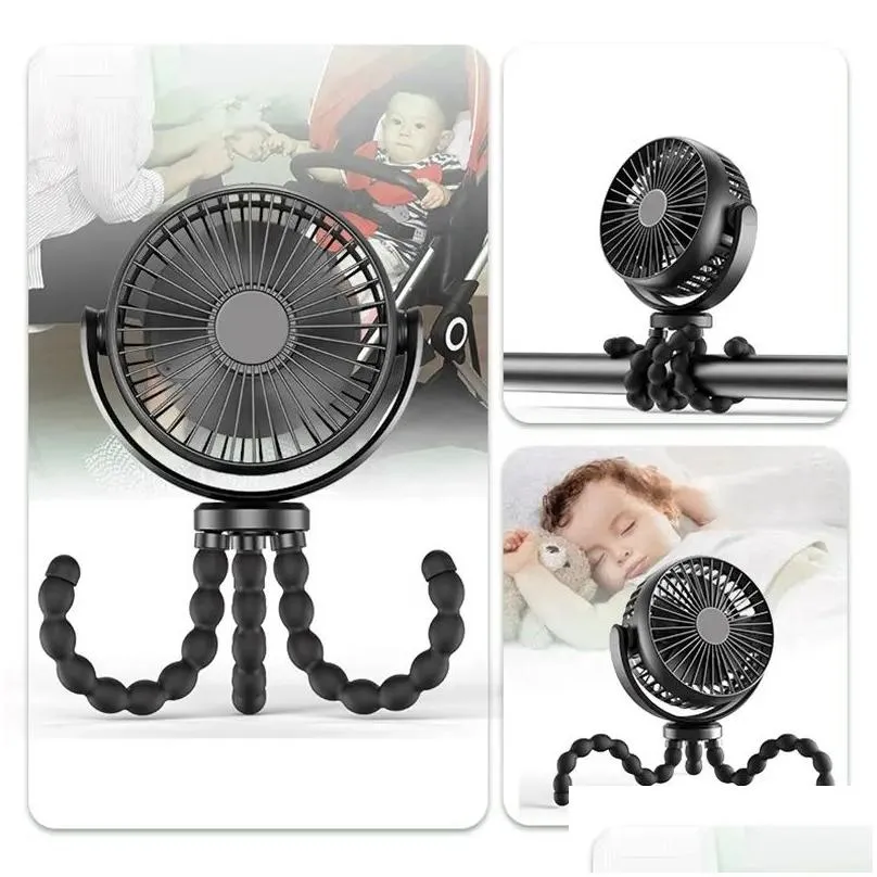 Handheld Fan with Flexible Tripod Clip on Mini Portable Type C Fan Rechargeable Battery Operated Cooling Fans for Bed, Car Seat, Travel,