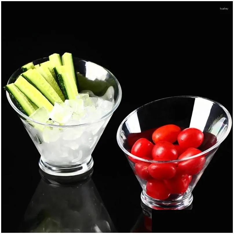 Dinnerware Sets 2 Pcs Plastic Bowl Fruit Storage Dessert Holder Serving Mixing Salad Simple