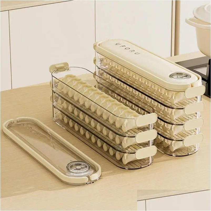 Storage Bottles Dumpling Container Transparent Box Keep Dumplings Refrigerator With This Sealed Food Efficient