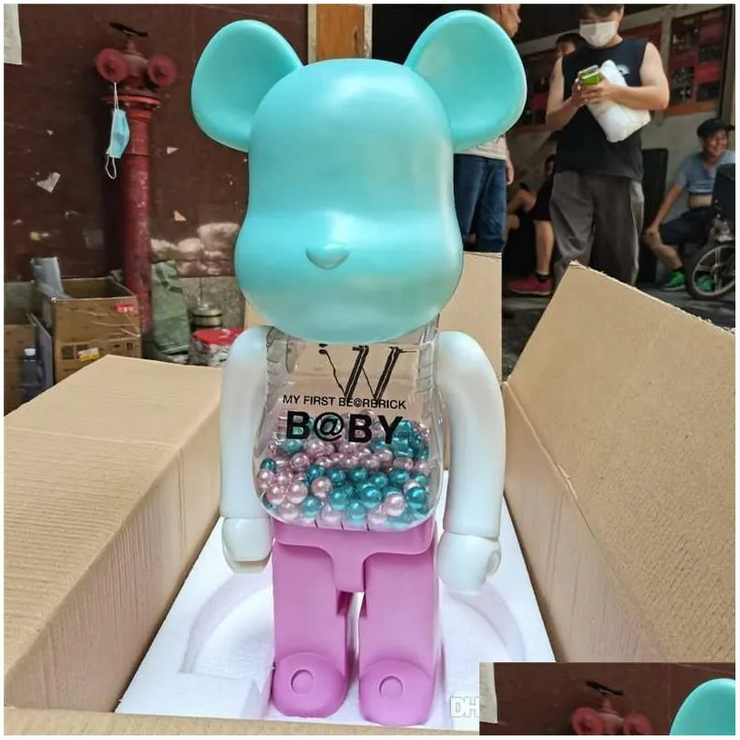 Best-selling Games 1000% 70CM Bearbrick Evade glue Pink White and Blue bear figures Toy For Collectors Bearbrick Art Work model decorations kids