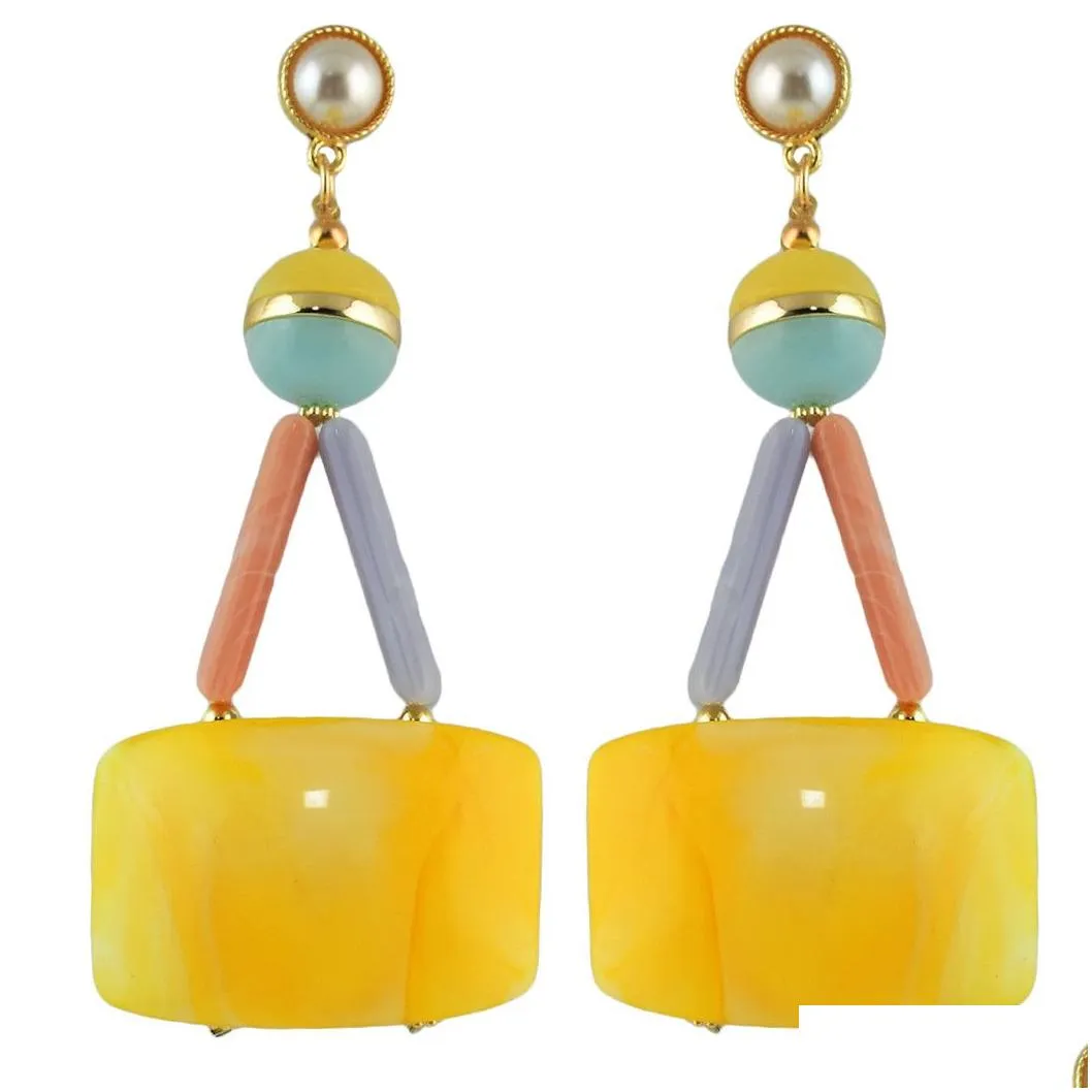 Idealway Trendy Bohemian Style Resin Drop Earrings For Women Design Jewelr