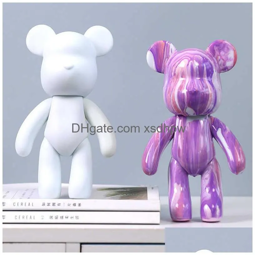 novelty games fluid violence bear white embryo ornament diy handmade gift combination complete set of graffiti painting t221013