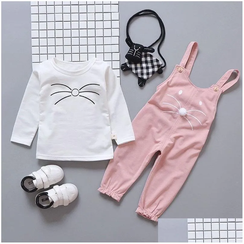 Spring newborn baby girls clothes sets fashion suit T-shirt + pants suit baby girls outside wear sports suit clothing sets