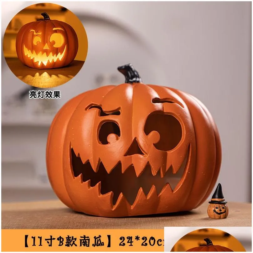 Other Festive & Party Supplies Other Festive Party Supplies Halloween Jack-O-Lantern Pumpkin Led Light Lamp C 220823 Drop Delivery Hom Dhjfr