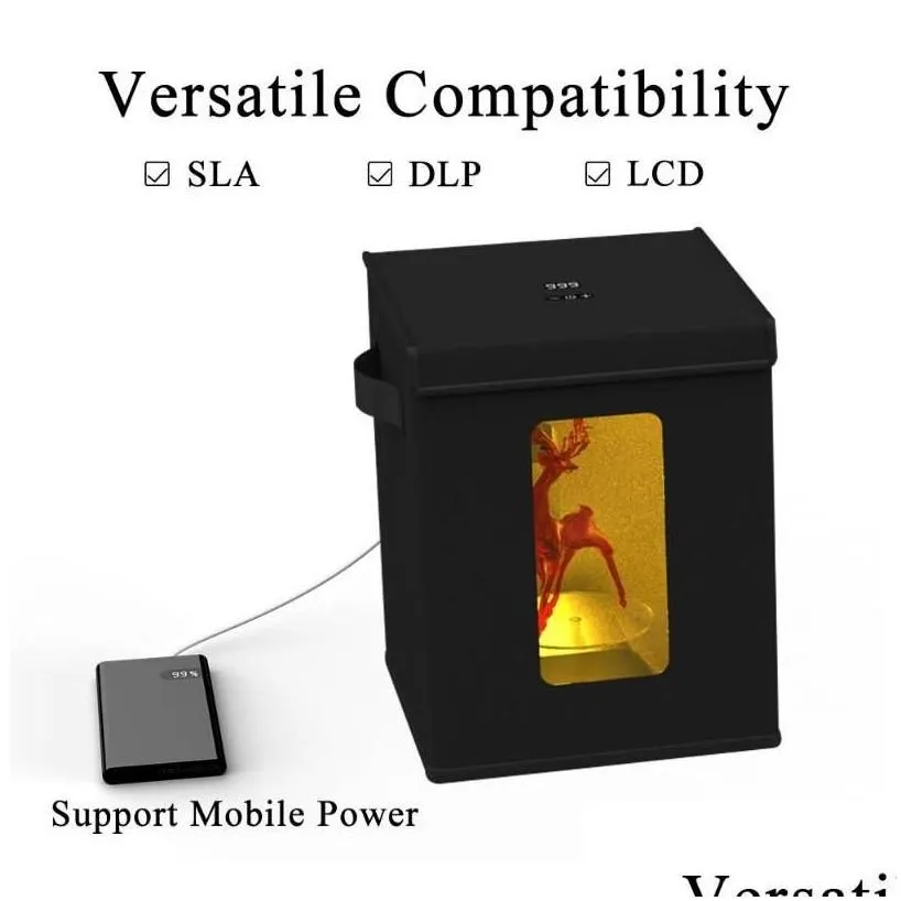 Printers Uv Resin Curing Hine For Sla Dlp Lcd 3D Printer Solidify 405Nm Led Light Foldable Boxprinters Roge22 Drop Delivery Computers