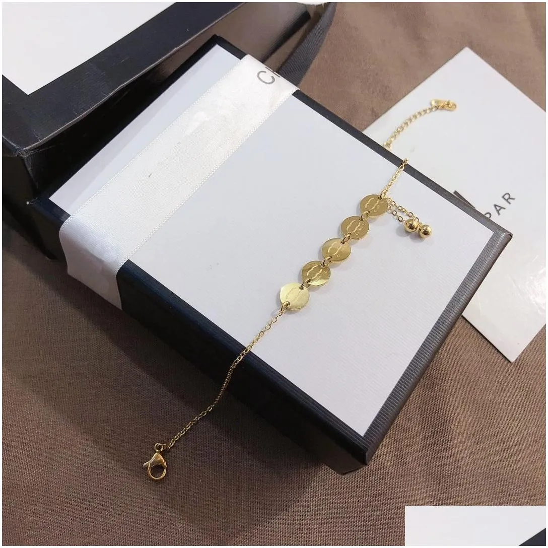 Anklets Desinger Anklets for Women Gold Coin Summer Stainless Steel Pendant Chain Leg Jewelry Fashion Accessories Gift 2025cm