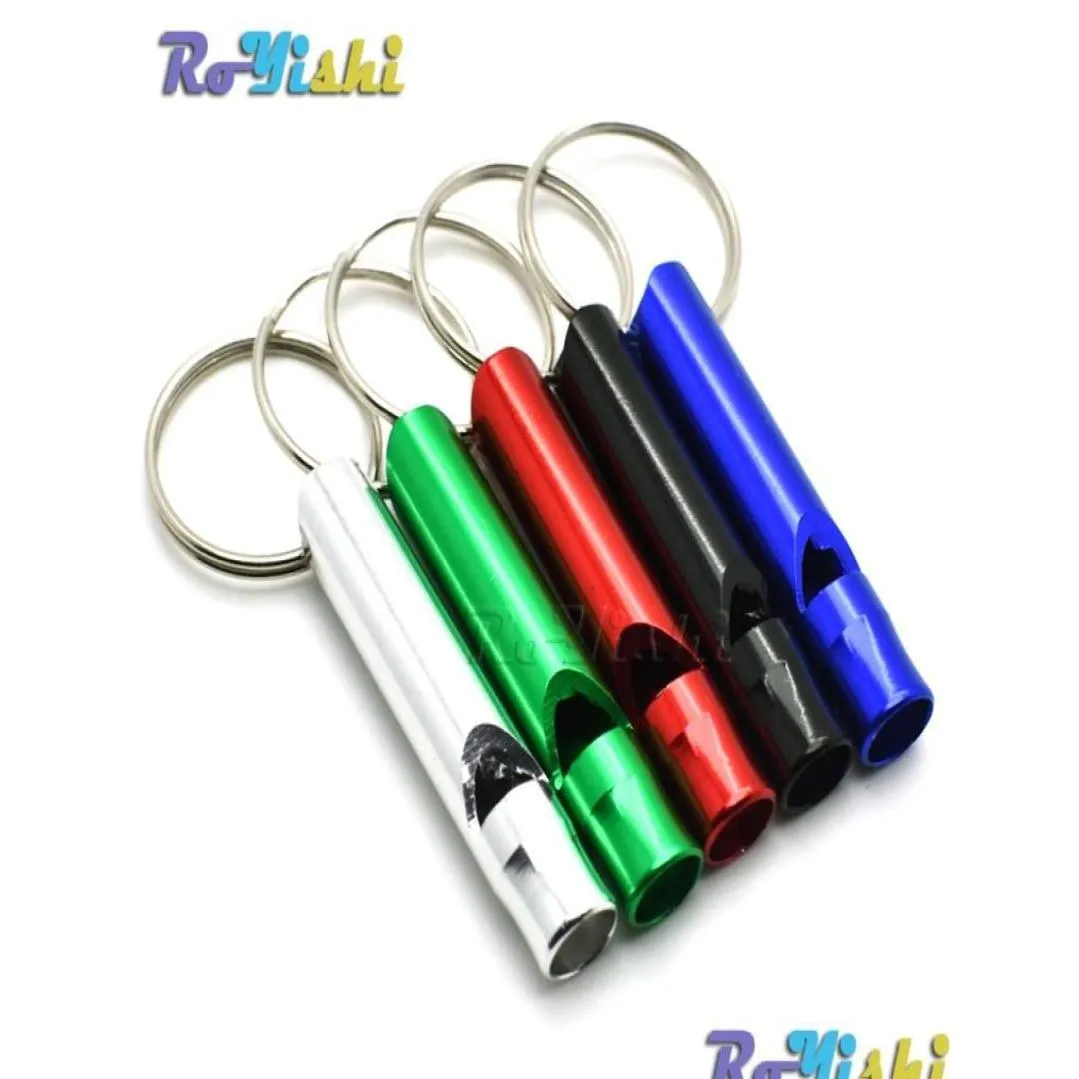 Aluminium Camping Survival Whistle Key Pendant Stylish Keychain Keyring3454721