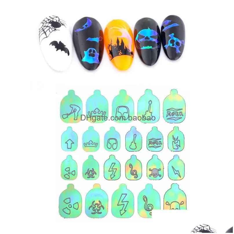 flame nail sticker nail art template stamping nail kit halloween cat fish bear paw snake sticker chameleon sticker 22pcsset4597224