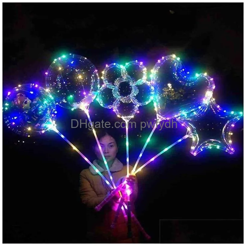 garden lights bobo balloons party decoration shine toys flash led light transparent balloon toy light-up landscape path yard outdoor lamps sale