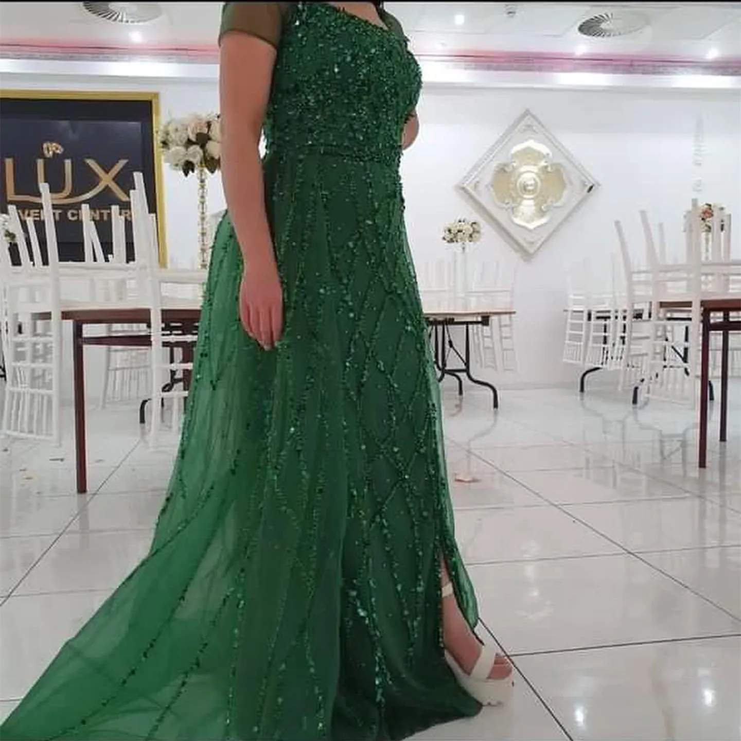2024 Aso Ebi Arabic Green Sheath Mother Of The Bride Dresses Sequined Lace Sexy Evening Prom Formal Party Birthday Celebrity Mother Of Groom Gowns Dress ZJ046