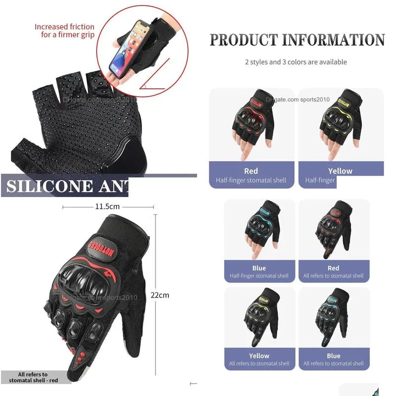 Motorcycle Gloves Mampsee Motorcycle Gloves Both Male And Female Finger Antiffall Waterproof Wind Resistant Season Touch Sn For Drop D Dhkyt