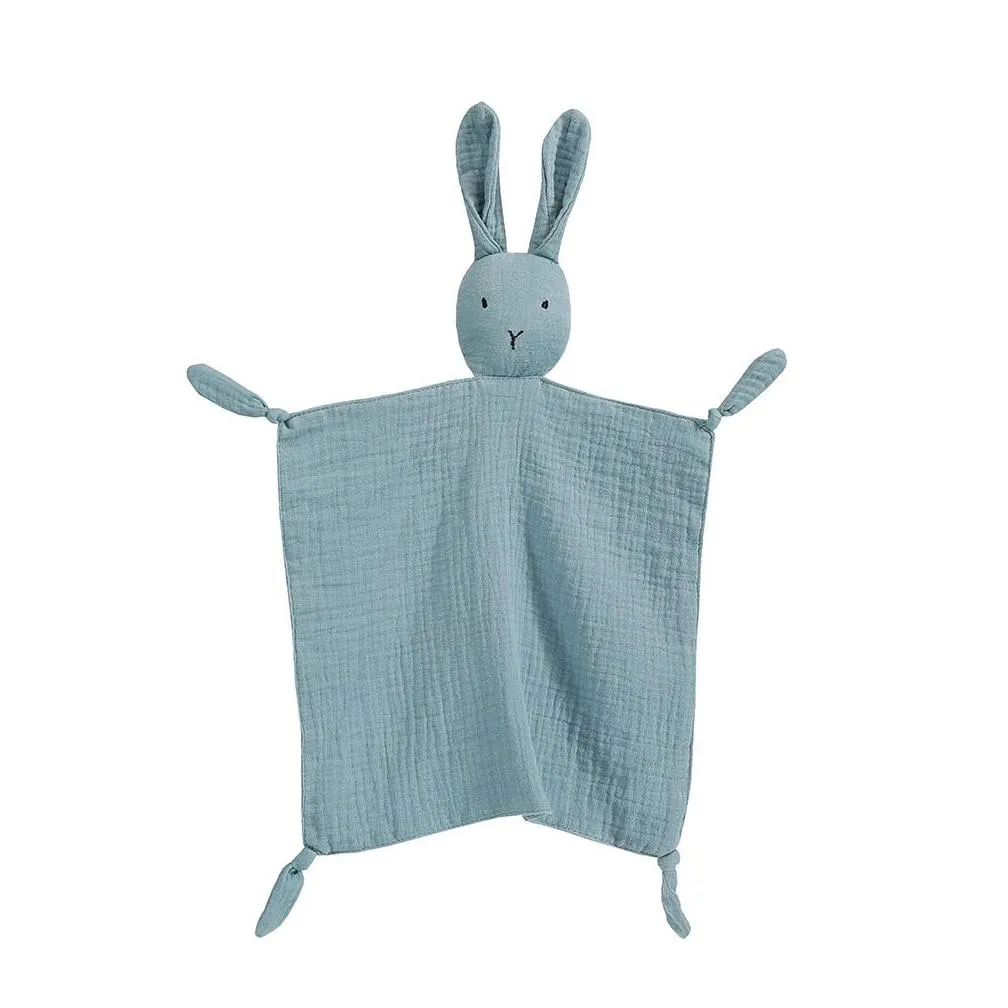 Soft organic cotton muslin bunny rabbit animal Newborn Pacify Towels Bibs Soothers towel Robes baby accessory