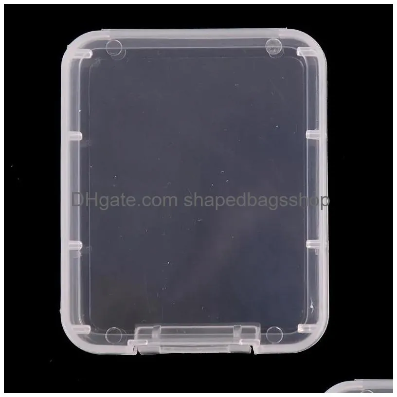 Other Home Storage & Organization Memory Card Case Box Protective For Sd Sdhc Mmc Xd Cf Shatter Container White Transparent Drop Deliv Dhqar