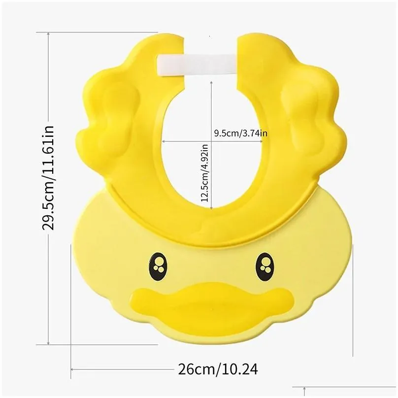 Shower Caps Children`s Baby Bath Shower Cap Shampoo Bath Cap Adjustable EVA Cap Waterproof Eye Protection Earmuff Headgear Shampoo Cap