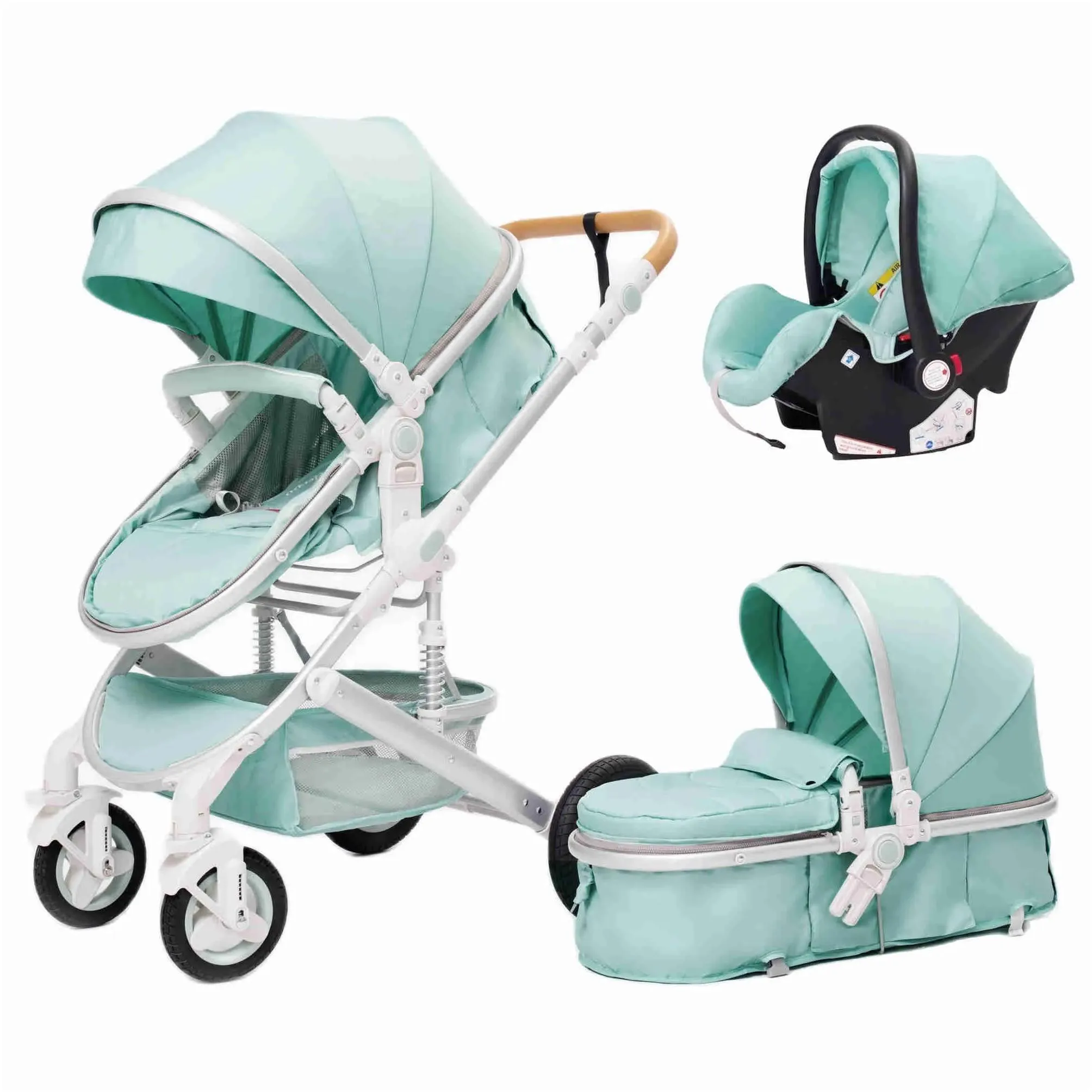 luxurious baby stroller 3 in 1 portable travel baby carriage folding prams aluminum frame high landscape car for born baby l230625