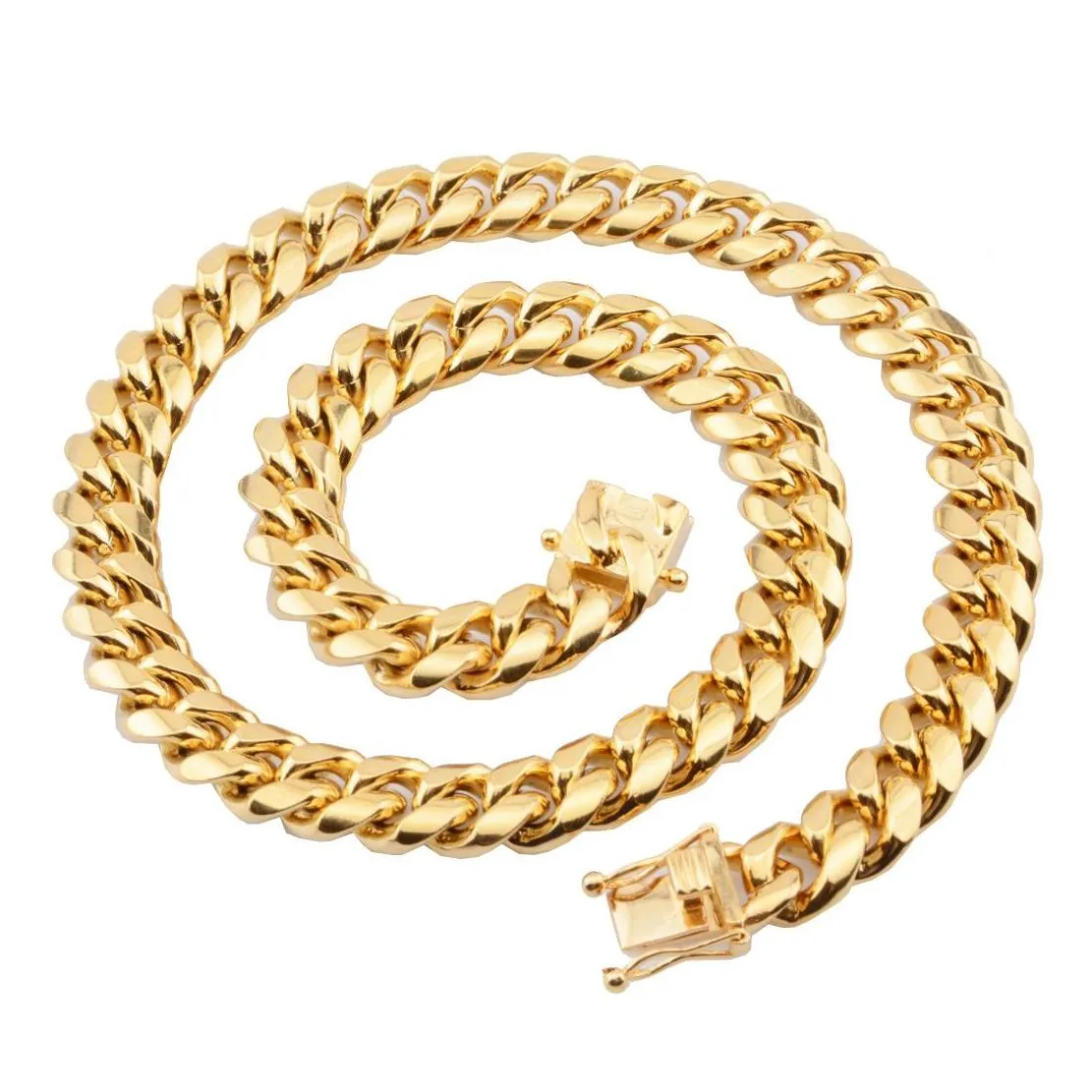 Luxury Designer Mens Necklace Gold Chain Stainless Steel Jewelry Hip Hop Cuban Link Rapper Accessories Fashion Jewellery