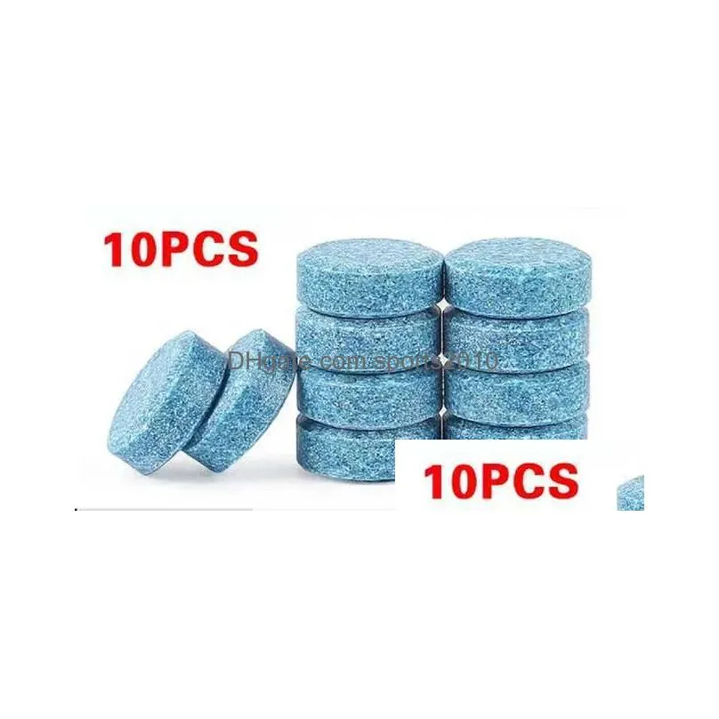 Windshield Wipers New 5/10/20/40/100Pcs Solid Cleaner Car Windsn Wiper Effervescent Tablets Glass Toilet Cleaning Accessories Drop Del Dhncn