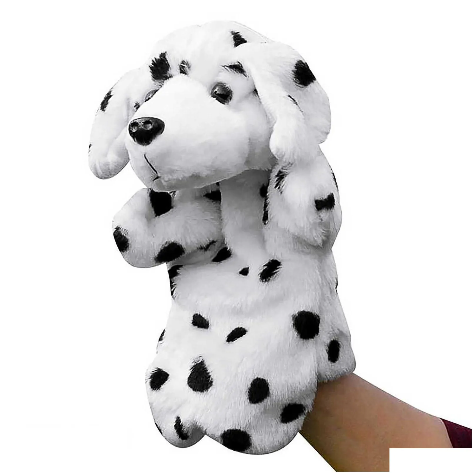 baby kids educational toy dalmatian animal shape plush hand puppet parent-child toy gift girls dots printes plush doll gifts fe q0727