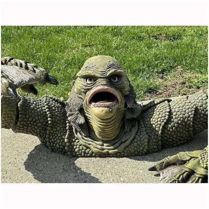 decorative objects figurines creature from the black lagoon grave figure model living room outdoors decoration for halloween kids gifts