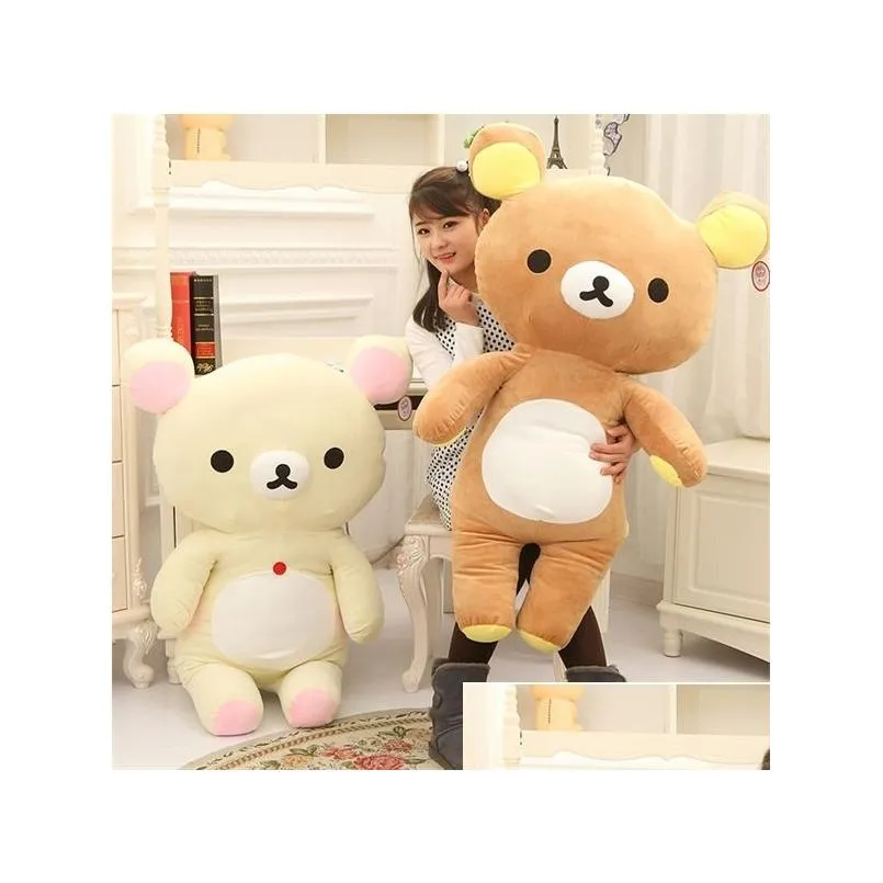 kawaii rilakkuma couple cartoon character plush toy soft animal brown bear stuffed doll for girlfriend nice gift q0727