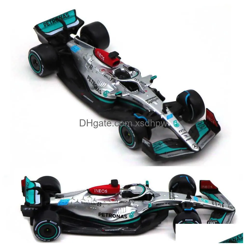 diecast model cars bburago 2022 f1 mercedes benz-amg w13 racing cars 44 hamilton 63 russell 1 43 alloy luxury car model toys gifts for