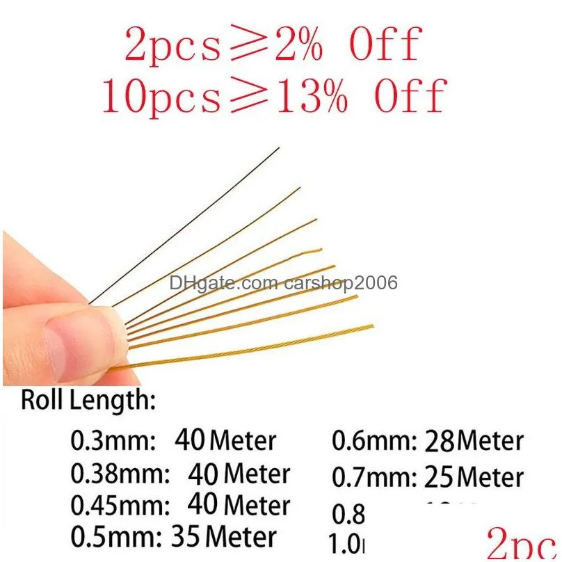  gold color stainless steel wire beading rope cord fishing thread string for diy necklace bracelets jewelry making findings