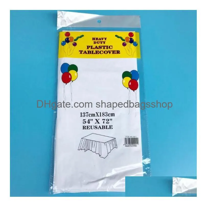 Disposable Table Covers Birthday Party Color Pe Plastic Tablecloth Restaurant Table Er Outing Dinner Rectangar Disposable Drop Deliver Dhgzd