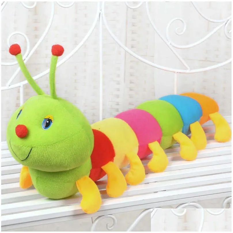 colorful cute caterpillar big insect plush toys doll with pp cotton stuffed animal pillow for children adult gifts q0727