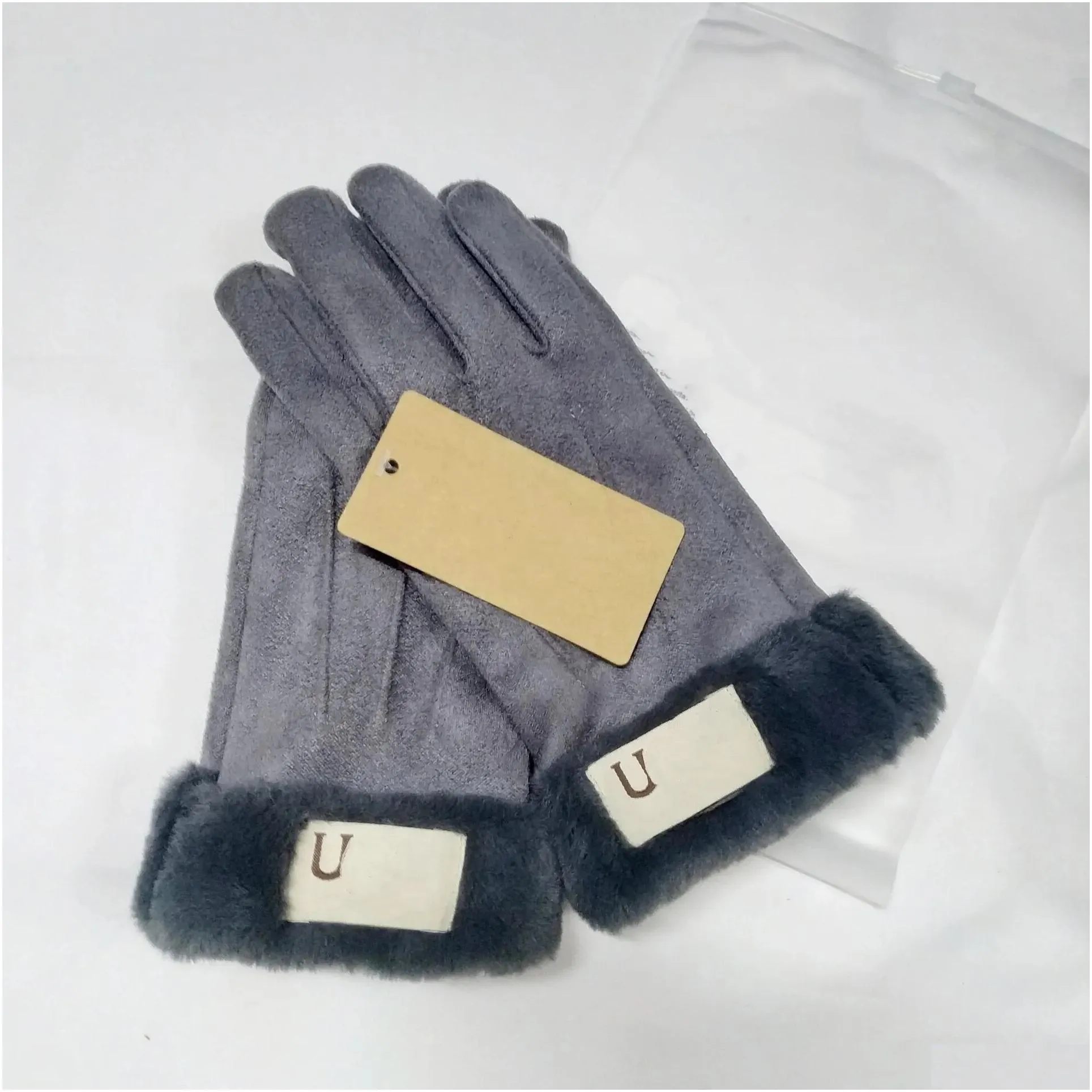 Fashion Suede Winter Gloves Women`s Riding Fleece Lined Padded Warm Keeping Cold-proof Windproof