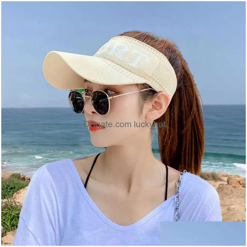 Ball Caps Women Hat Empty Top Female Sunsn Designer Fashion Outdoor Sports Sunhat 2022 Sunshade Baseball Cap Traveling Summer Sun Drop Dhohd