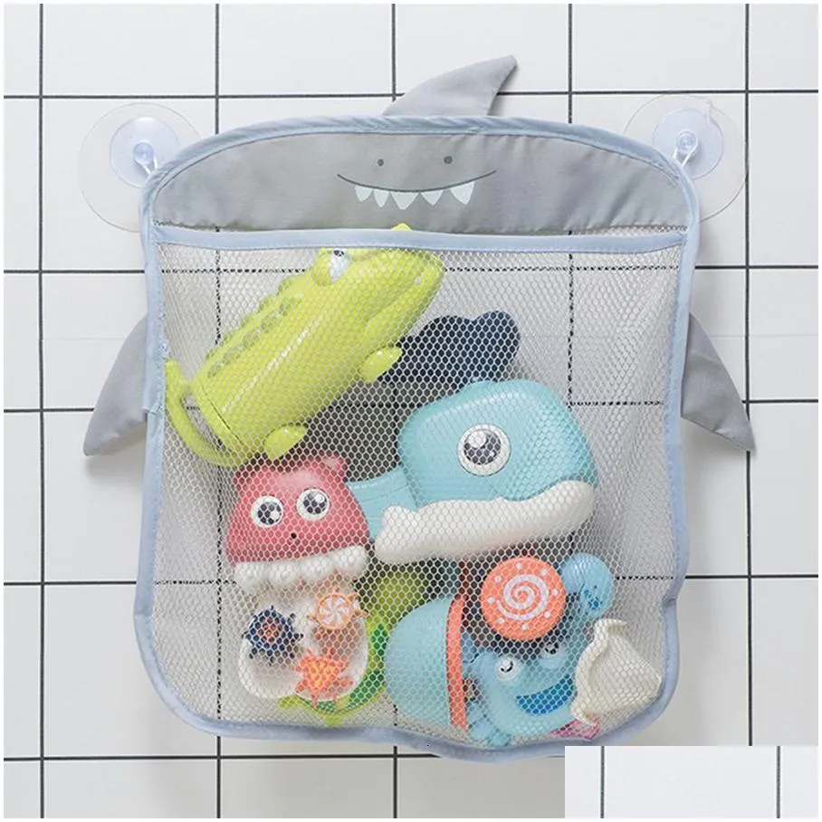 Bath Toys Baby bathroom net bag suction cup design for bathroom toys children`s baskets cartoon animal shapes cloth sand toys children`s storage net bags