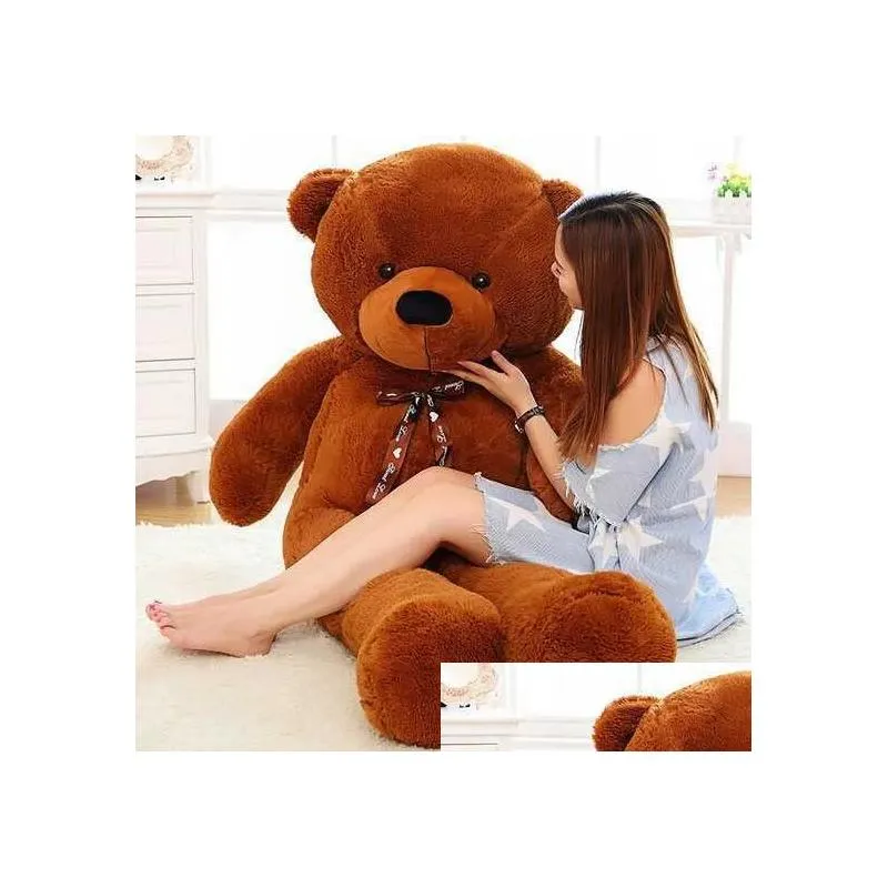  teddy bear kawaii big 160cm 180cm 200cm 220cm stuffed soft plush toy large embrace bear chrildren kids doll birthday gift q0727