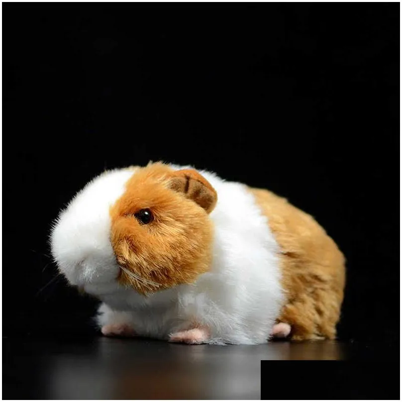 17cm simulation cute yellow guinea pig short-haired soft plush toy domesticated guinea pig doll cavia porcellus animal kids gift q0727