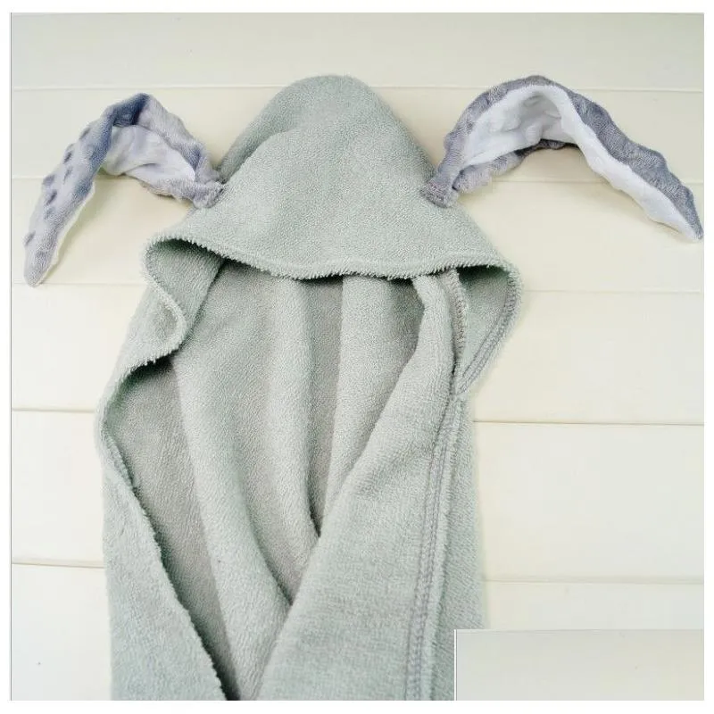 Baby Bath Towel 100% Cotton Hooded Babe Towels One Piece Solid  Kids Blanket Infant Stuff Cat elephant Rabbit Shark 5 styles
