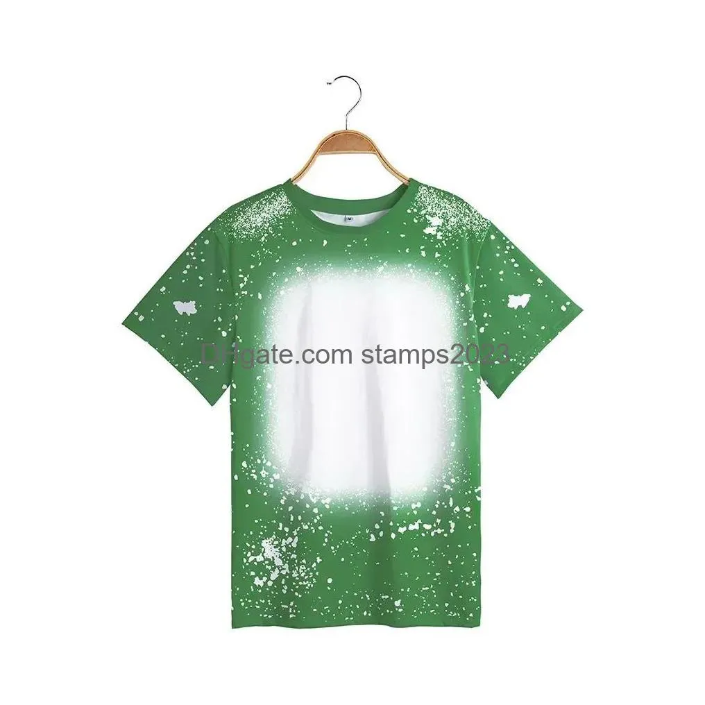 Party Favor Family Matching Outfits Sublimation Blanks Bleach T Shirts For Diy Printing Po Parent-Child Clothes T-Shirt Anniversary Te Dhvuz