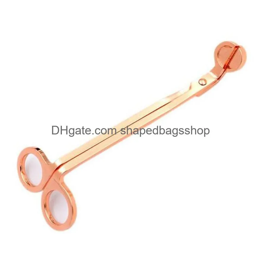 Scissors Stainless Steel Snuffers Candle Wick Trimmer Rose Gold Scissors Cutter Oil Lamp Trim Scissor Drop Delivery Home Garden Tools Dhczn