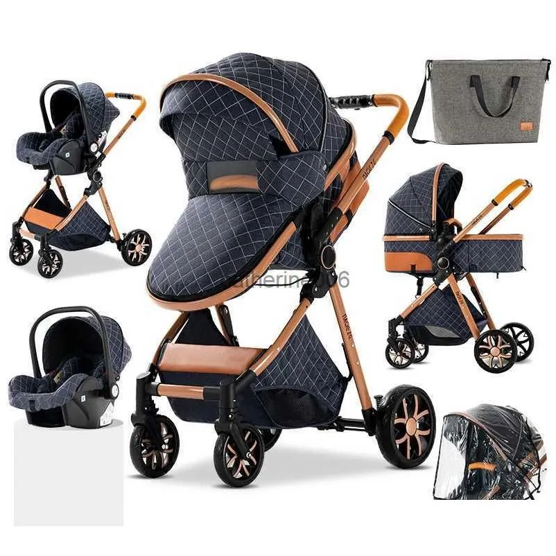 royal luxury baby 3 in 1 stroller high landscape folding kinderwagen pram baby carriage portable travel baby carriage baby cars