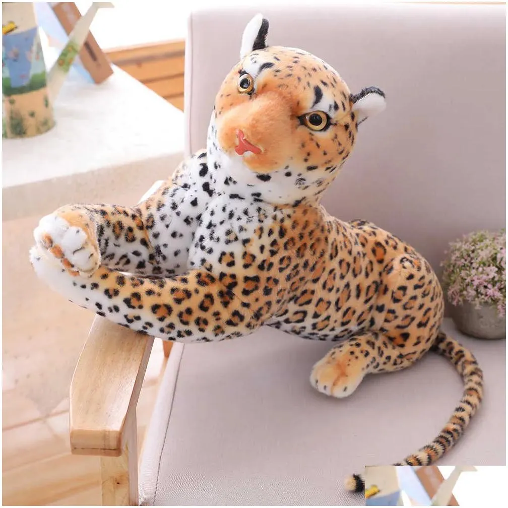  size lifelike forest king panthera simulation stuffed wild animal cheetah plush black panther leopard soft toys q0727