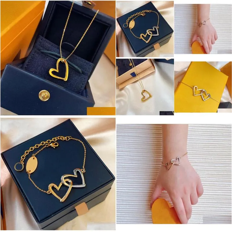 Fashion Luxury Necklace Designer Jewelry bracelet brand heart-shaped for womens brands necklace and bracelets Valentine`s day birthday