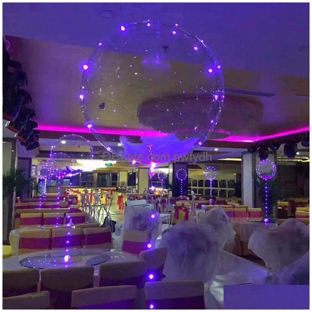 Party Decoration Led Bobo Balloon Transparent Night Light Balloons Wedding Xmas Lights Eter Decorations Aaa226 Drop Delivery Home Ga Dhogz