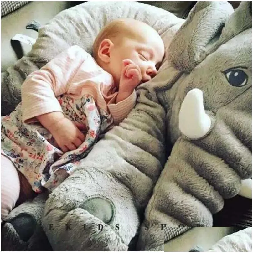  arrival 60cm one piece gray elephant plush doll with long nose cute pp cotton stuffed baby super soft elephants toys wj346 q0727