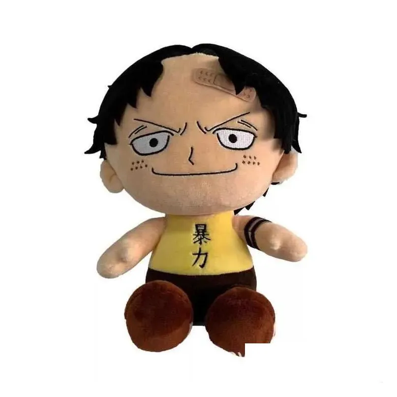 30cm one piece plush anime toys tony chopper luffy sabo sanji pattern soft stuffed plush dolls toys cute cartoon plush kid gift q0727