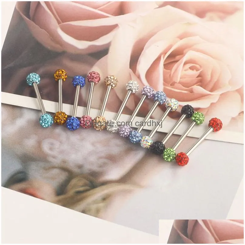 Labret, Lip Piercing Jewelry Labret Lip Piercing Jewelry Nipple Rings Tongue Ring Steel Nipplerings Women Sier Barbells 14G 16Mm 12 Co Dhizt