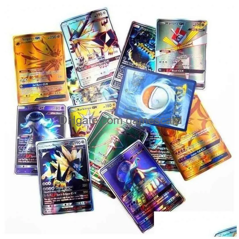 Card Games 100Pc 1 Pack Flash Pokmon Collection Board Game Random Gifts For Children Y1212270J Drop Delivery Toys Puz Dhjvv