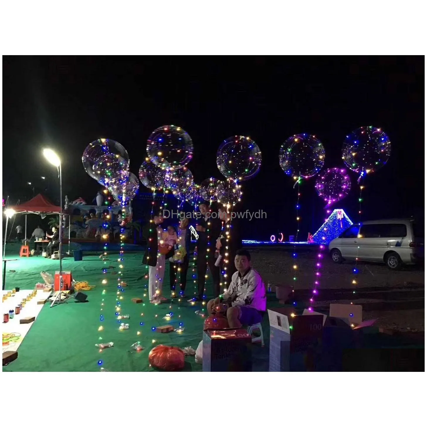 Party Decoration Led Balloons Night Light Up Toys Clear Balloon String Lights Flasher Transparent Bobo Balls Ca11729-1 Drop Delivery Dhv7L