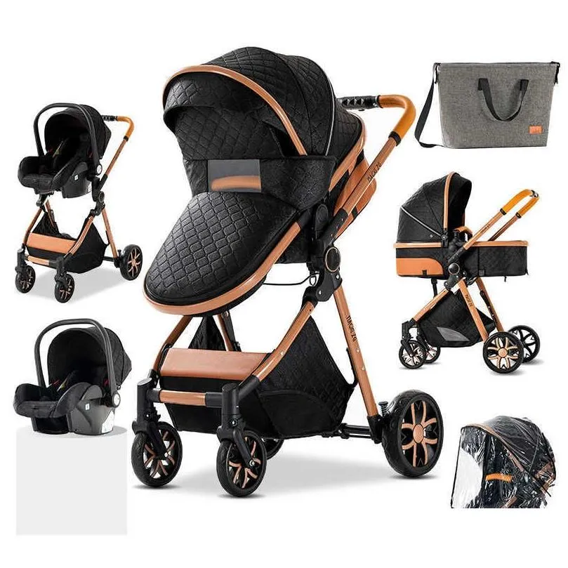 royal luxury baby 3 in 1 stroller high landscape folding kinderwagen pram baby carriage portable travel baby carriage baby cars