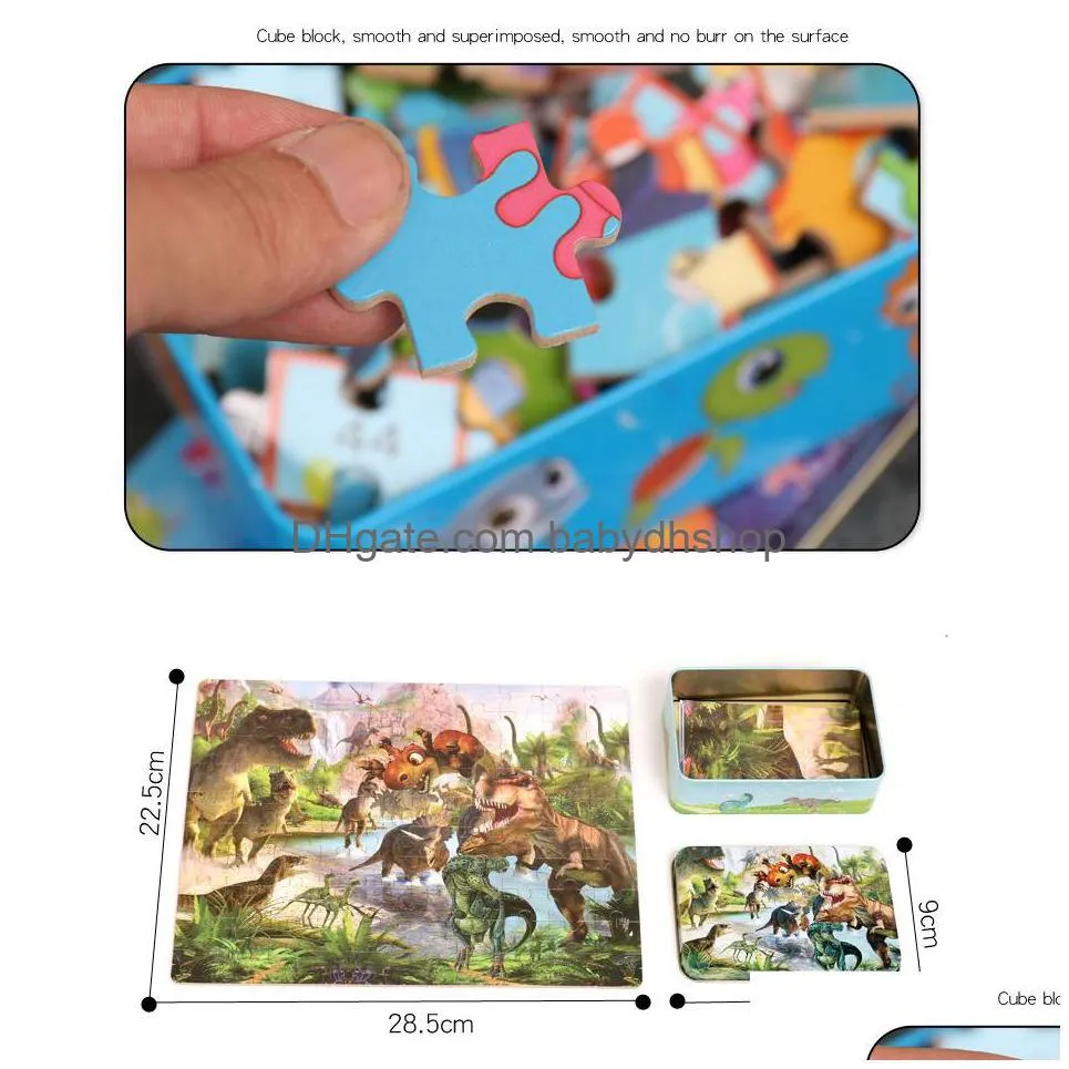  100 pieces wooden puzzle kids cartoon jigsaw puzzles baby educational learning interactive toys for children christmas gifts