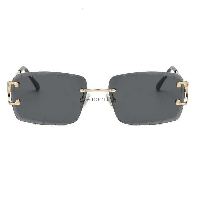 Sunglasses Frames Sunglasses Frames Diamond Cut Luxury Desinger Carter Sun Glasses Vintage Rimless Wire C Shades For Men And Women Len Dhh4L
